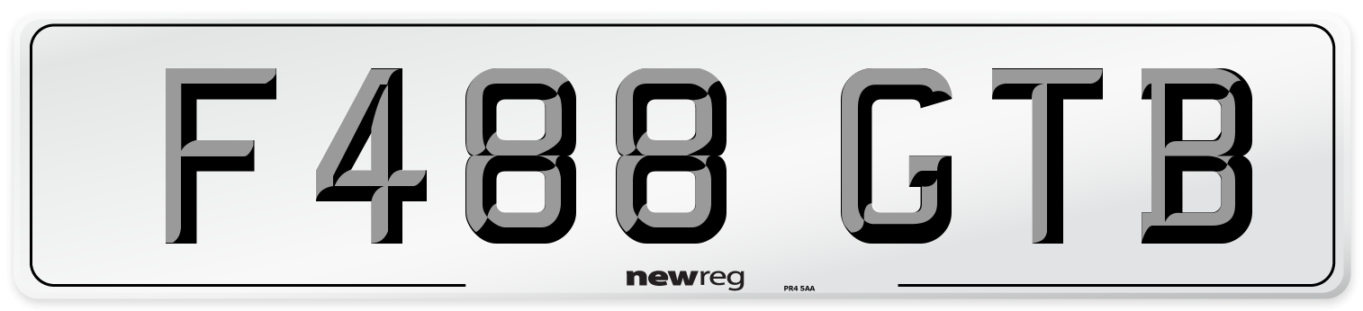 F488 GTB Number Plate from New Reg